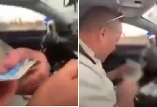 فضيحة بالفيديو .. ضابط تونسي يتلقى رشوة في وضح النهار! ضابط شرطة يتلقى رشوة watanserb.com