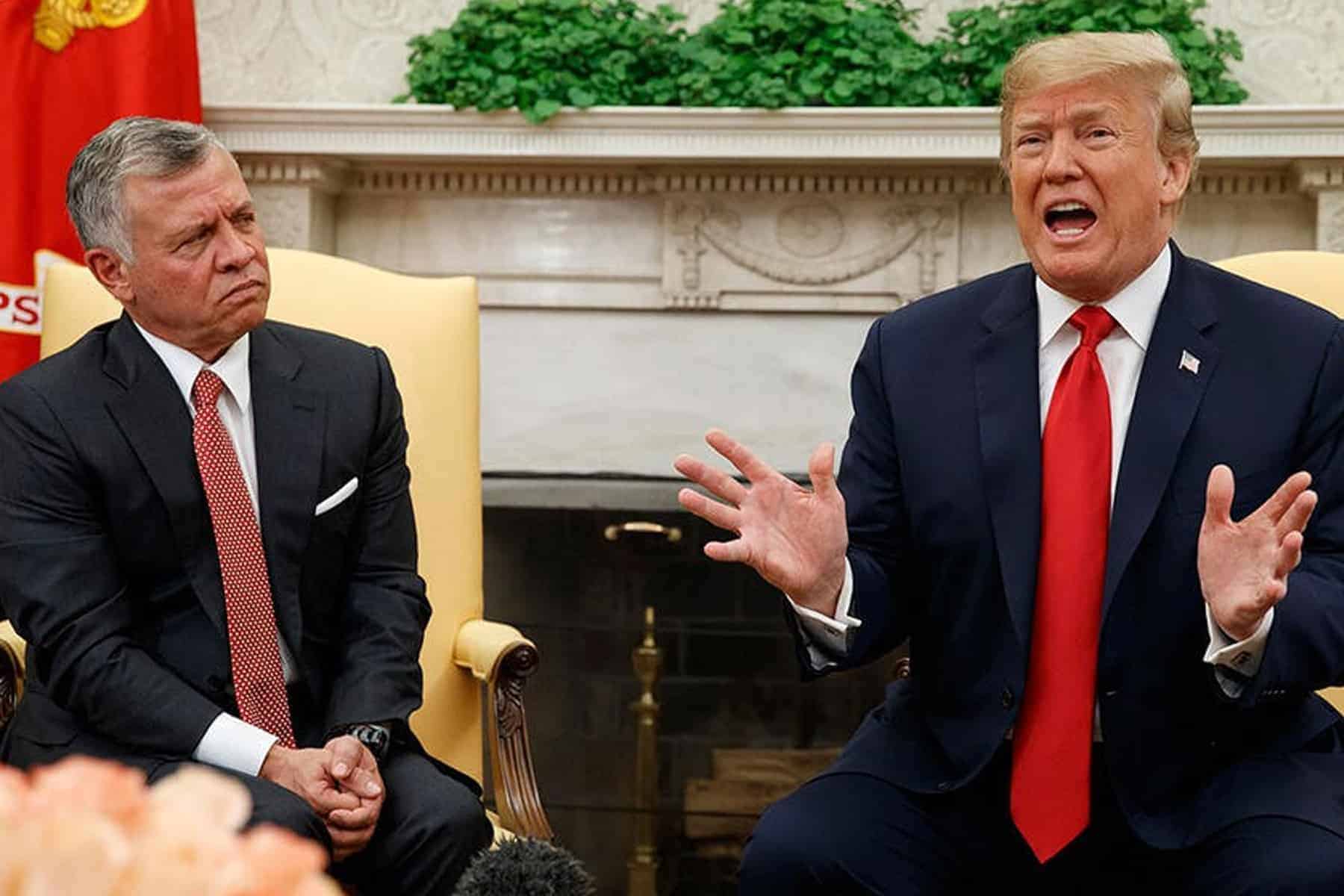 عبدالله الثاني شعر أنه أصيب بأزمة قلبية.. تفاصيل عرض قدمه “ترامب” وتسبب له بصدمة! عبدالله الثاني و ترامب watanserb.com