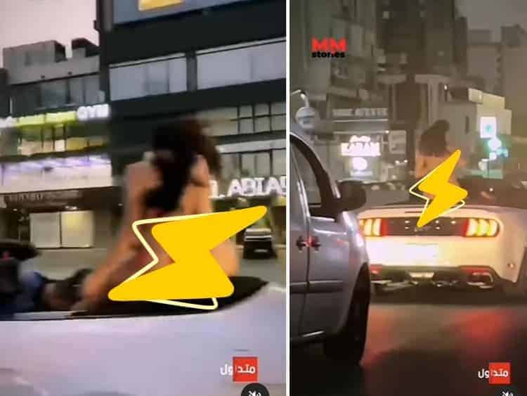 فتيات يرقصن بملابس البحر على سيارة موستنج في شوارع بيروت مما أثار جدلاً واسعاً لبنان.. فتيات يرقصن شبه عاريات على سقف سيارة "موستنج"! watanserb.com