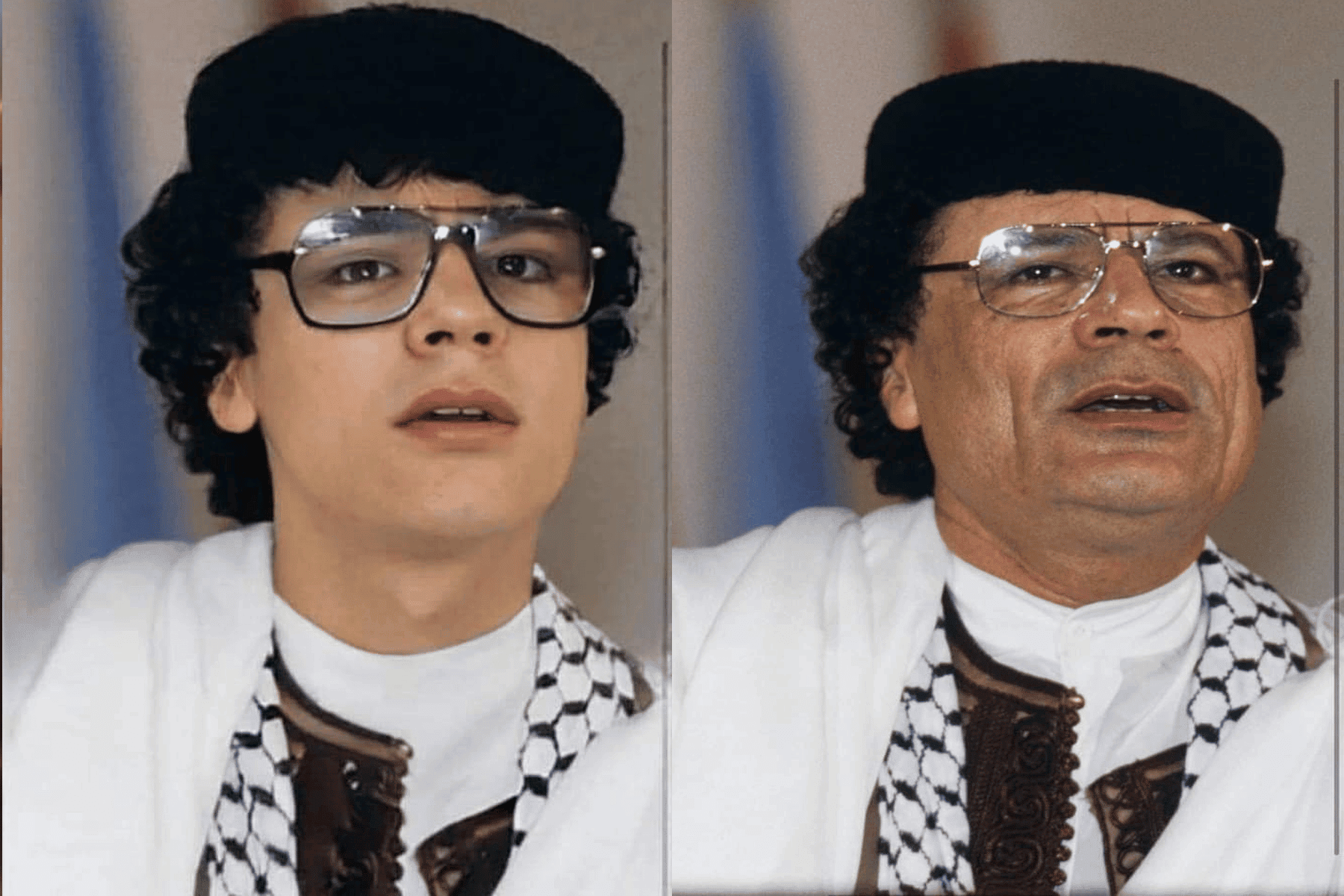 “حفيد معمر القذافي يشبهه تماما”.. حقيقة الصورة التي أثارت ضجة في ليبيا حفيد معمر القذافي watanserb.com