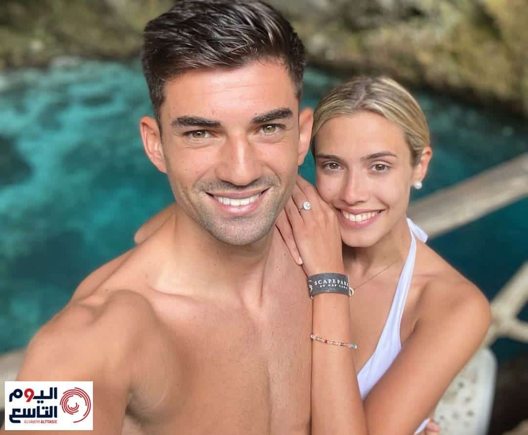 إنزو زيدان في المسبح مع زوجته