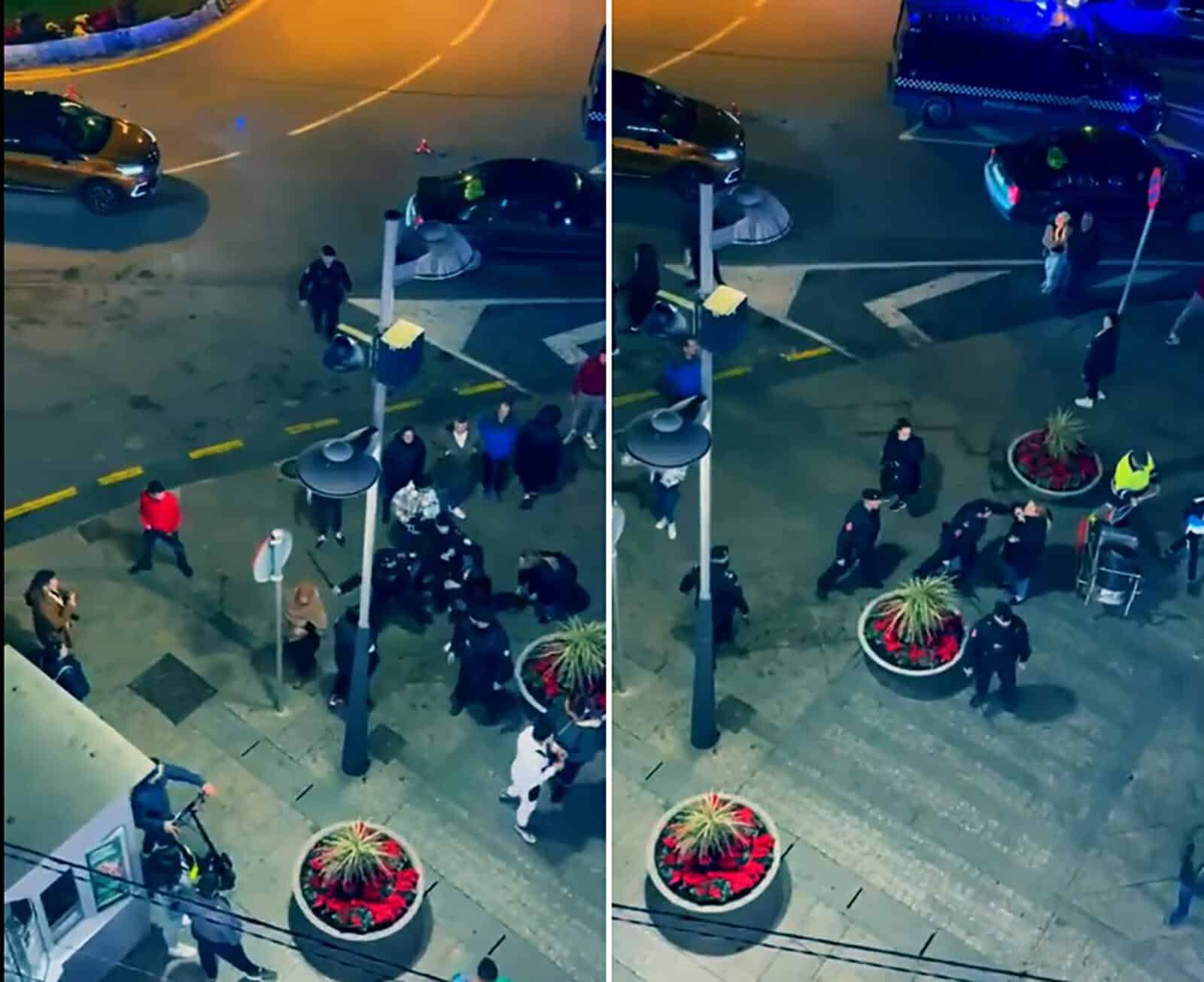 لحظة اعتداء الشرطة الإسبانية على مغربيات احتفلن بإنجاز منتخبهن في كأس العالم اعتداء الشرطة الإسبانية على مغربيات watanserb.com