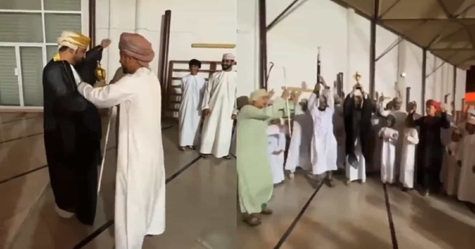 بالبشت والكأس.. عريس عماني يتقمص شخصية ميسي في حفل زفافه عريس عماني بشخصية ميسي watanserb.com