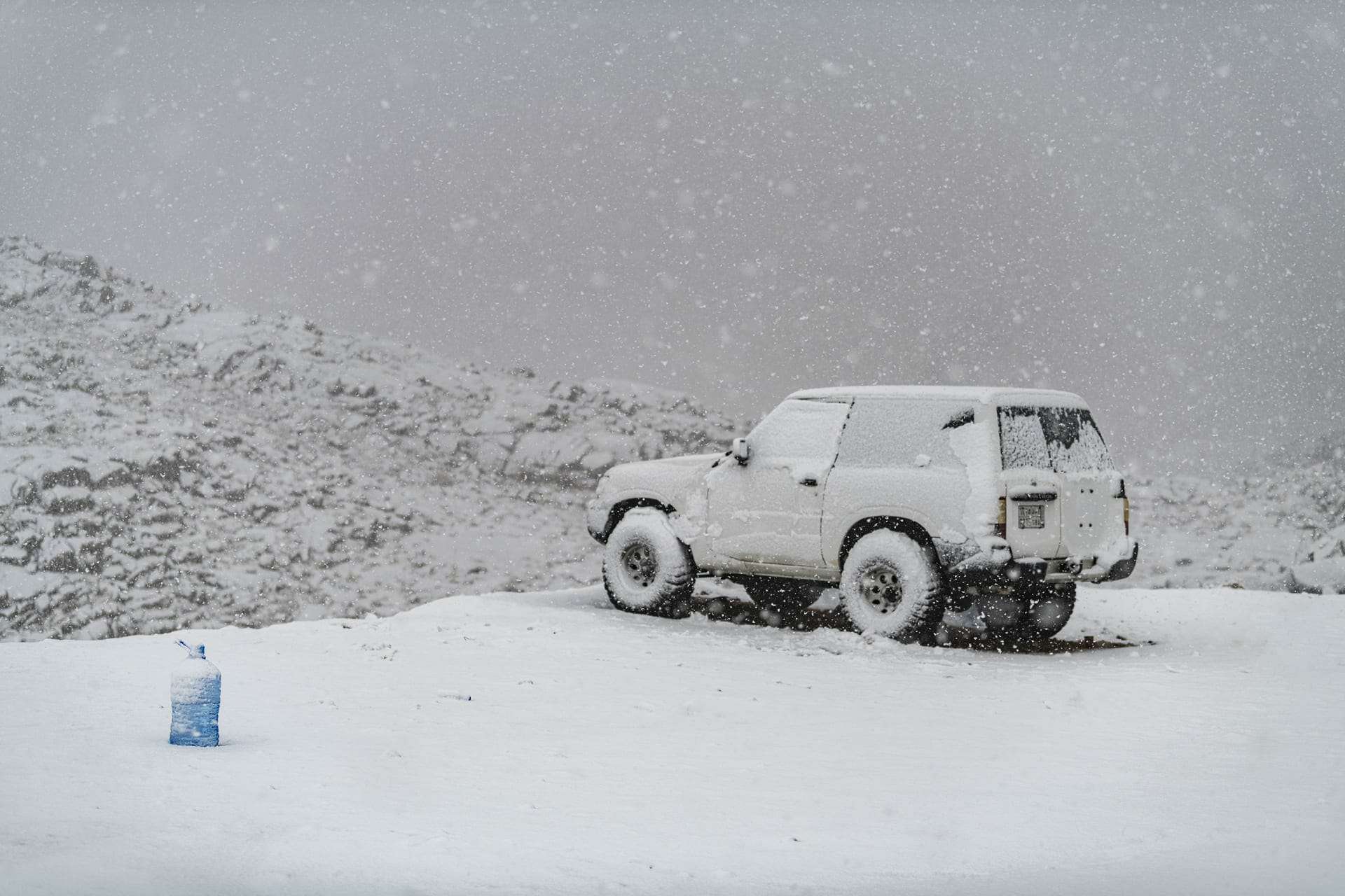 ثلوج جبل اللوز في تبوك