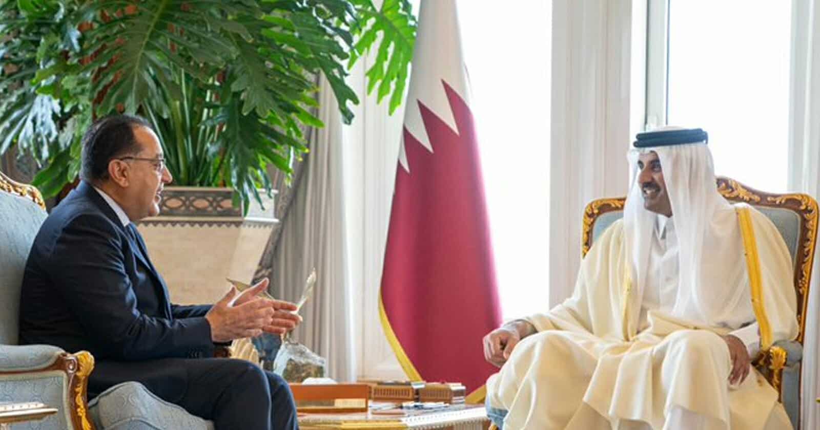 تميم بن حمد و مصطفى المدبولي