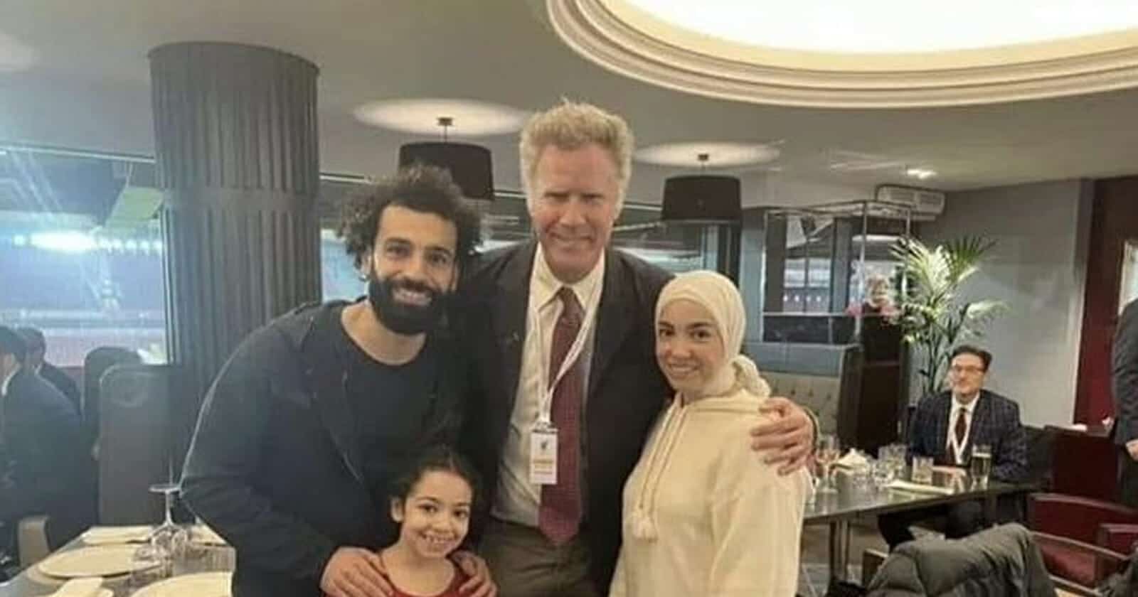 ويل فيريل يحتضن زوجة محمد صلاح وانتقادات واسعة للفرعون المصري (شاهد) ويل فيريل و زوجة محمد صلاح watanserb.com