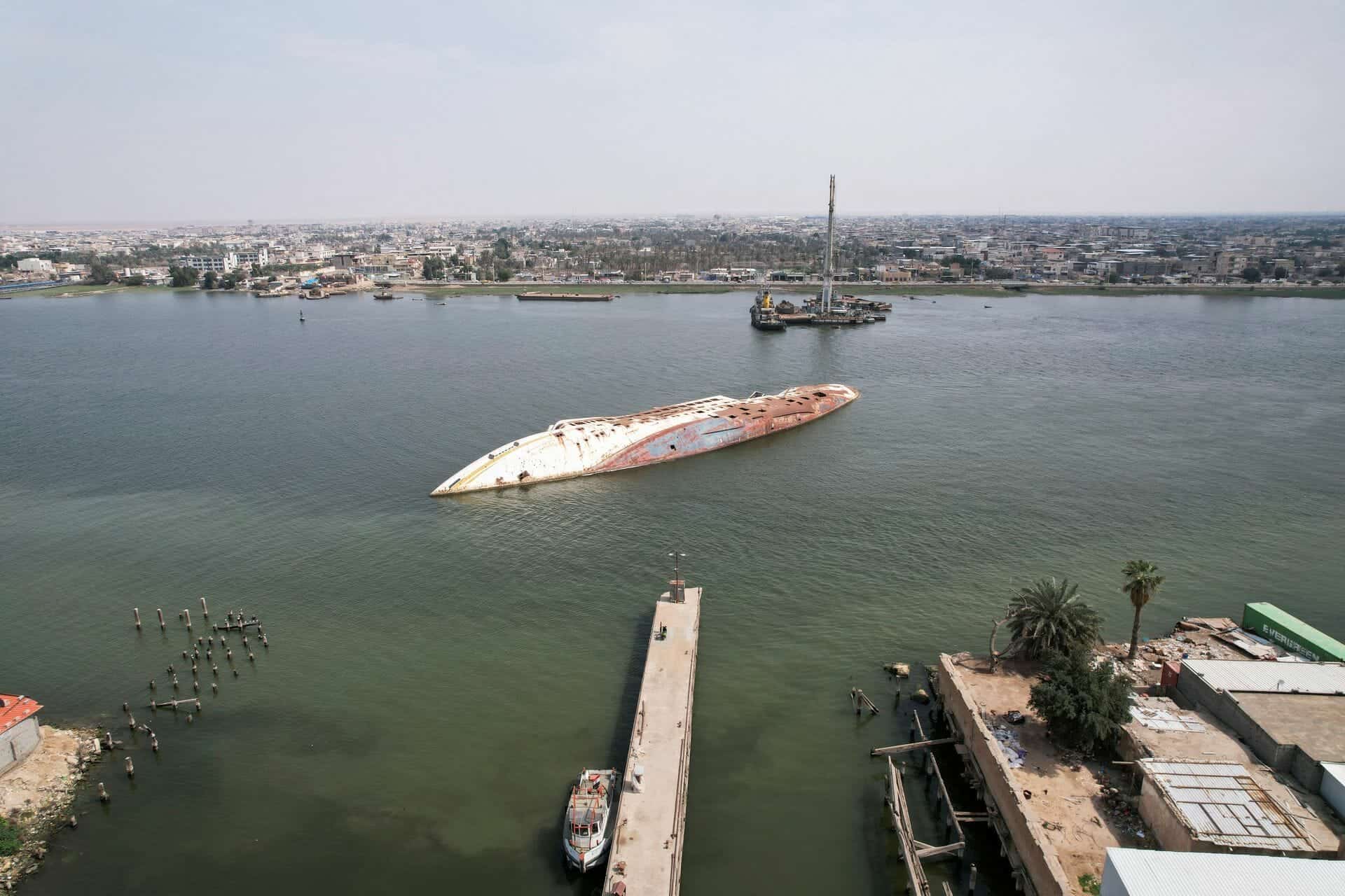 صورة جوية ليخت المنصور الخاص بالرئيس العراقي الراحل صدام حسين