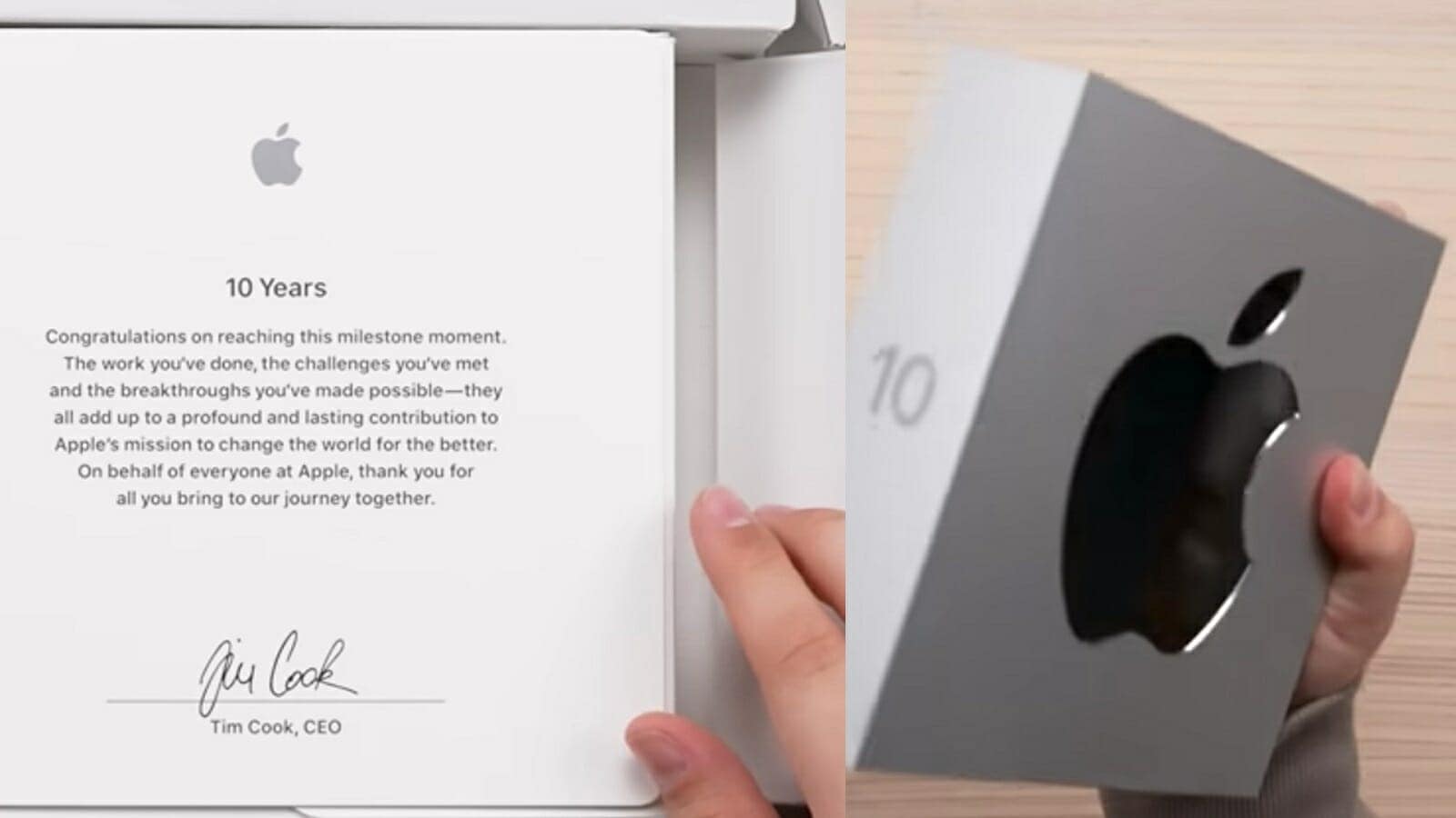 رسالة شركة أبل للموظفين الذين أكملوا 10 سنوات