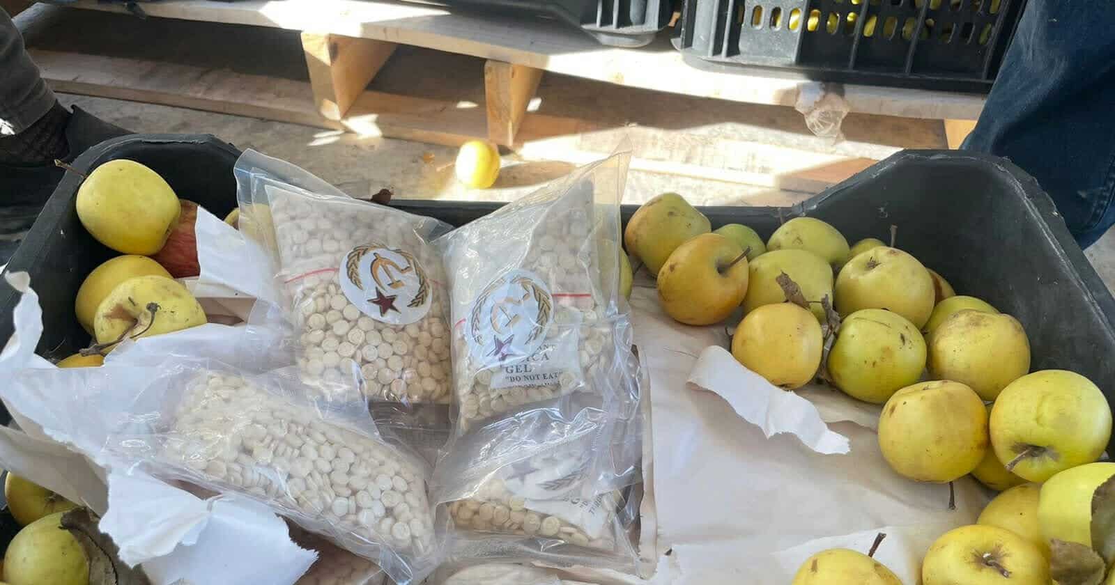 ضبط شحنة مخدرات تضم أكثر من ثلاثة ملايين حبة مخبأة داخل صناديق تفاح في العراق ضبط شحنة مخدرات في العراق watanserb.com