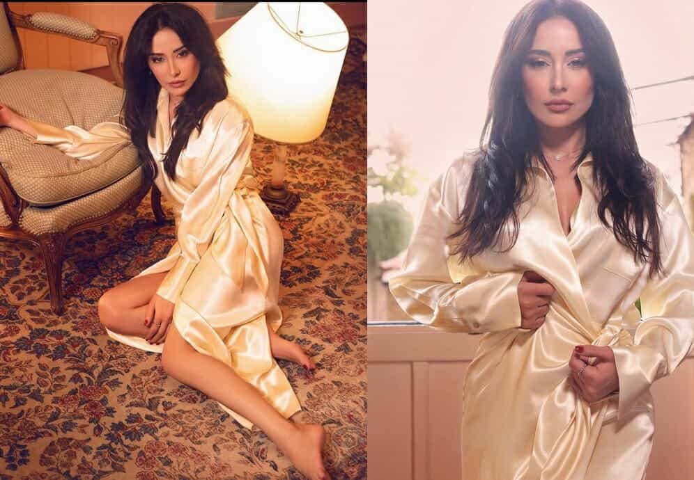 كندة حنا بقميص النوم