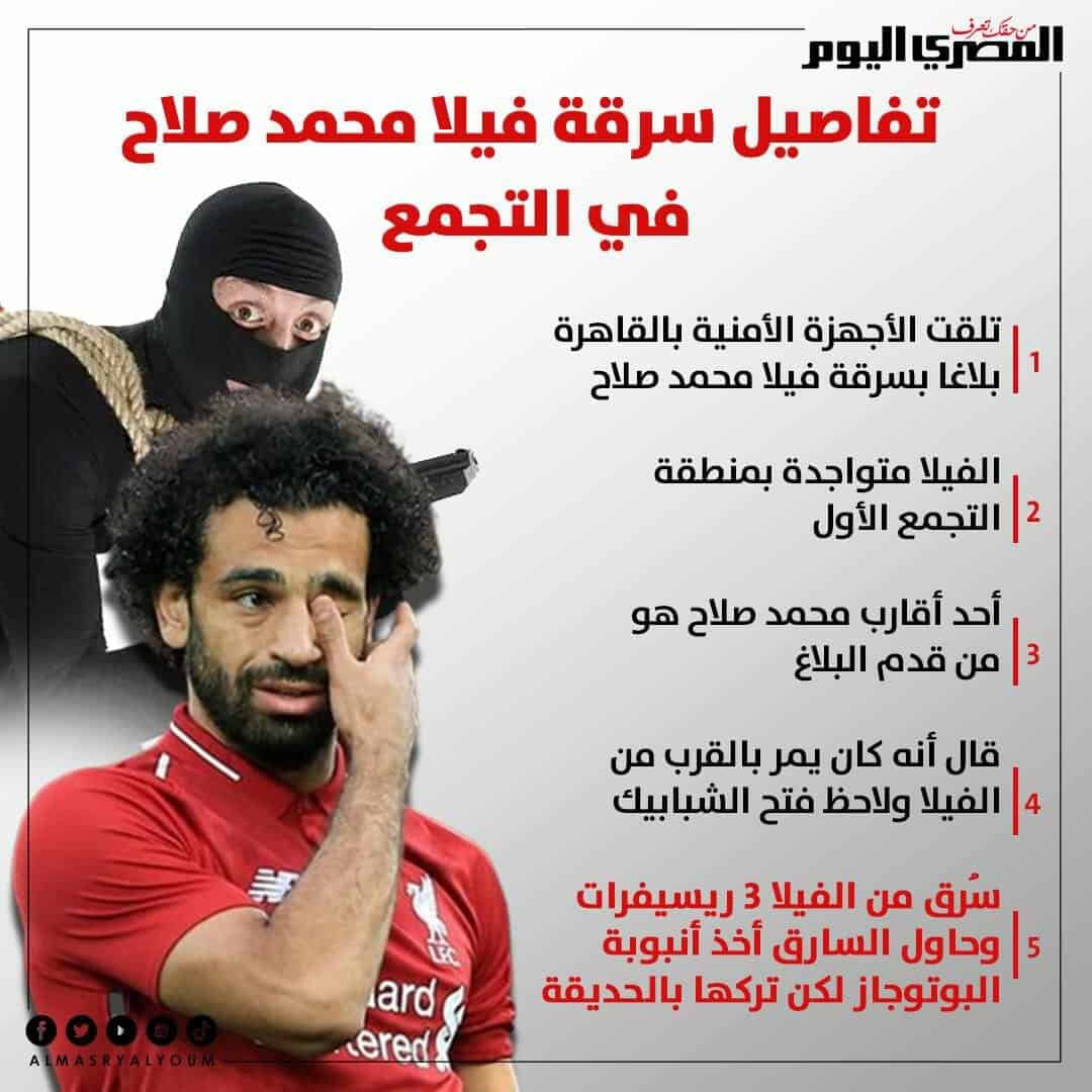 مسروقات فيلا محمد صلاح