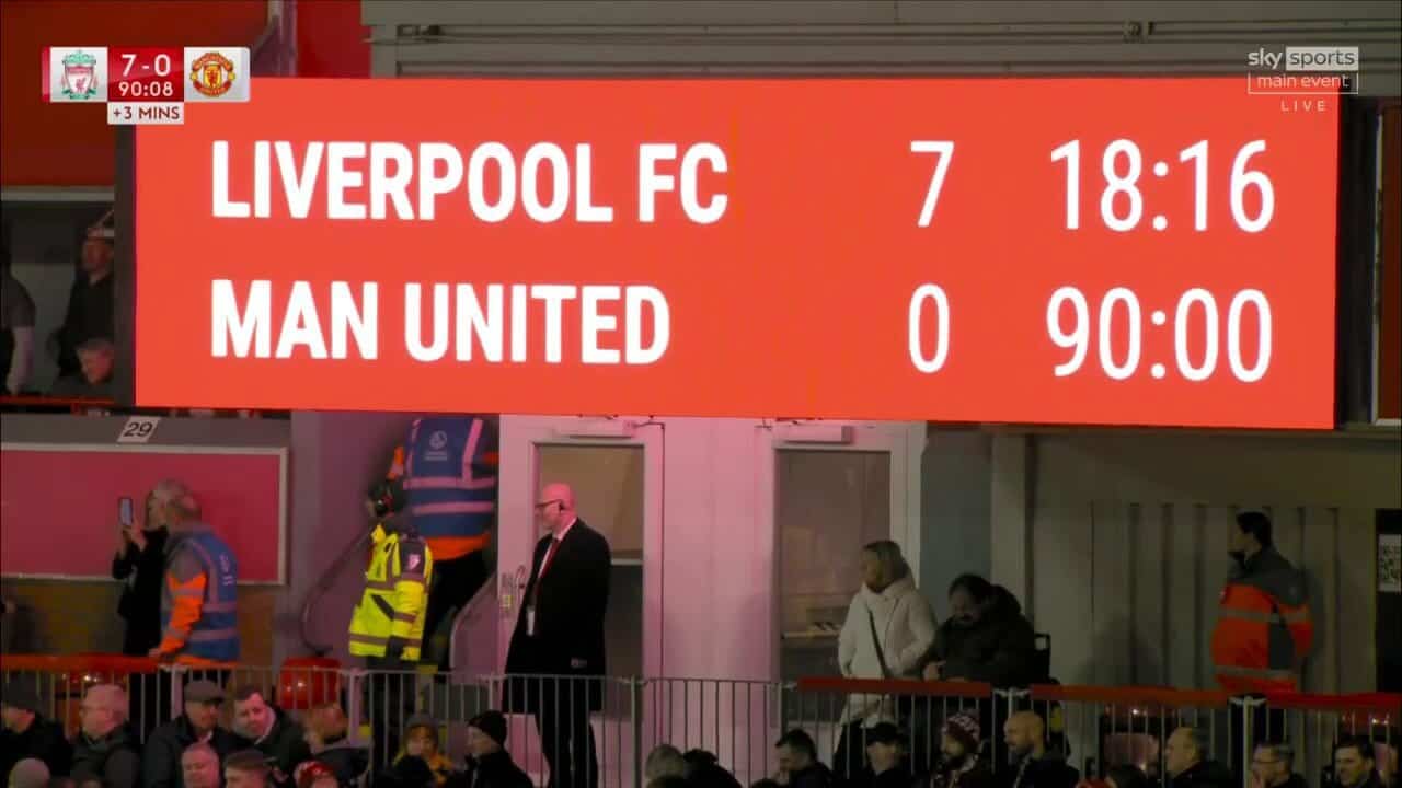 نتيجة ليفربول ومانشستر يونايتد التاريخية