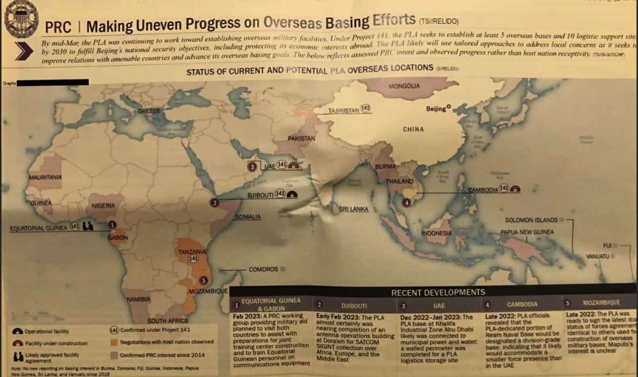 هذه الصورة جزء من مادة سرية مسربة تم تداولها في غرفة دردشة على على منصة الالعاب الالكترونية ديسكورت وحصلت عليها صحيفة واشنطن بوست