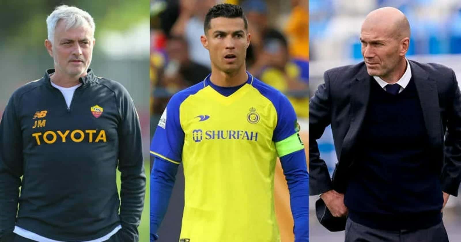 بمشاركة رونالدو وبناء على طلبه.. النصر السعودي يفاوض زيدان ومدرباً آخر.. تفاصيل! زيدان وكريستيانو رونالدو و مورينيو watanserb.com