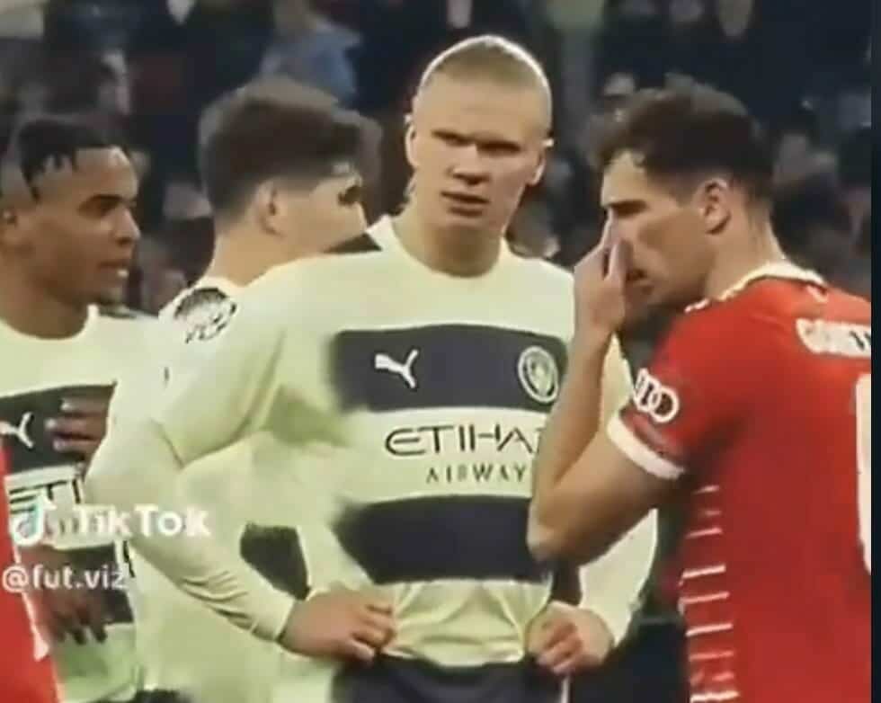 تصرف هالاند في مباراة بايرن ميونخ