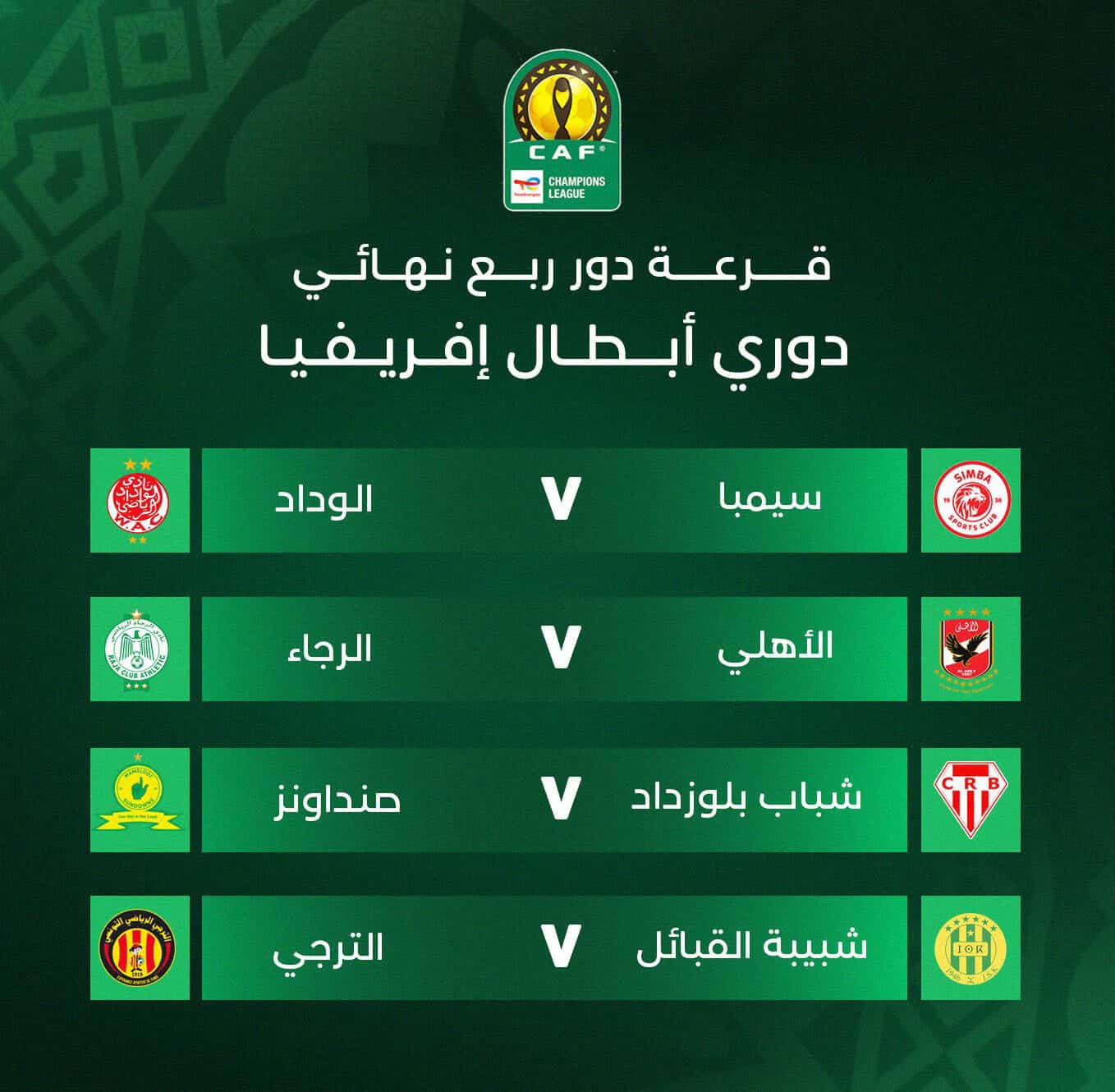 قرعة دور ربع نهائي دوري أبطال أفريقيا 2023