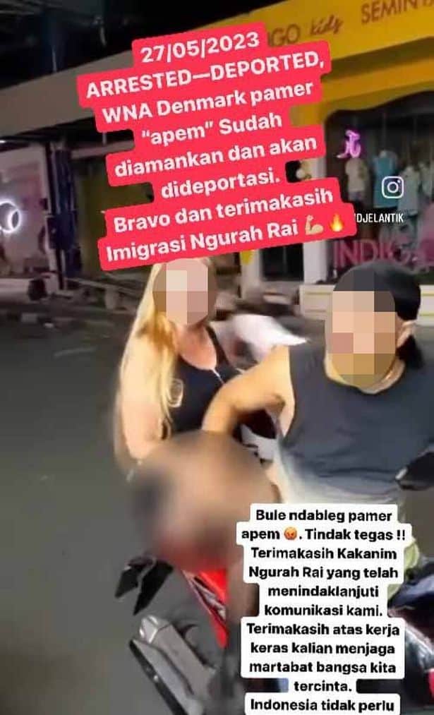 السائحة الدنماركية تكشف عضوها التناسلي