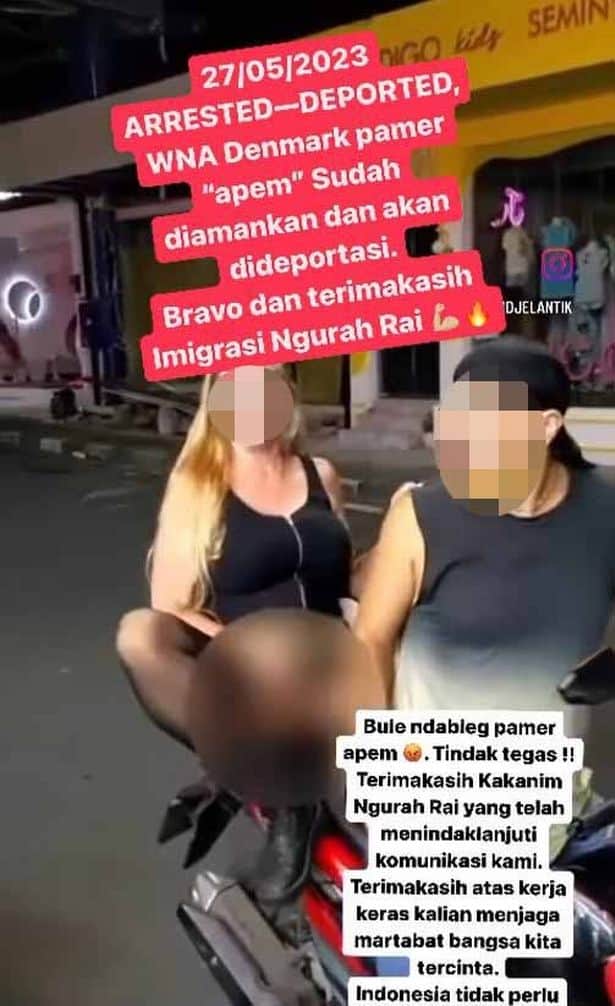 السائحة الدنماركية تكشف عضوها التناسلي أمام الكاميرا