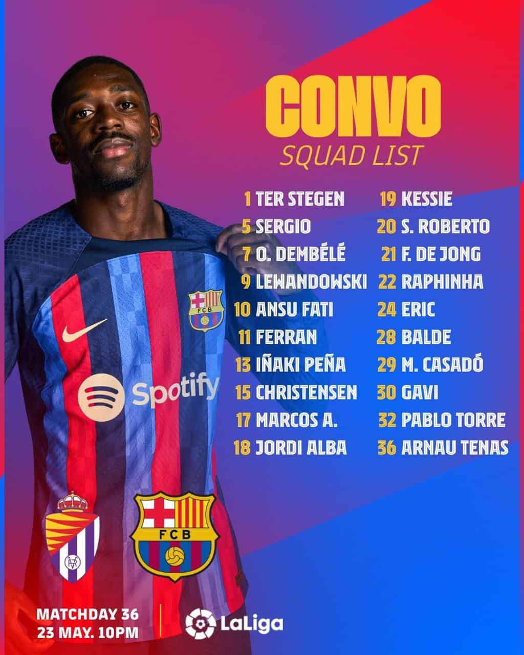 تشكيلة برشلونة ضد بلد الوليد