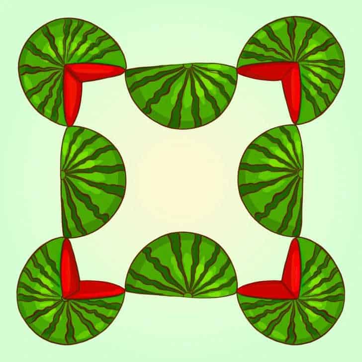 كم بطيخة ترى في هذه الصورة