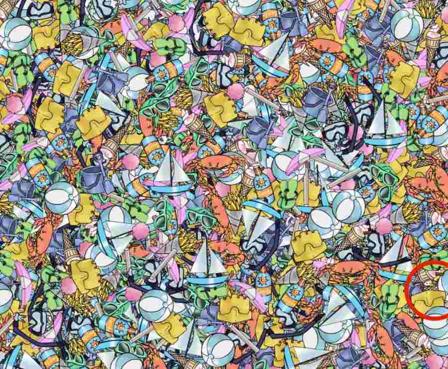 الطائر مختبئ في الركن الأيمن السفلي من الصورة