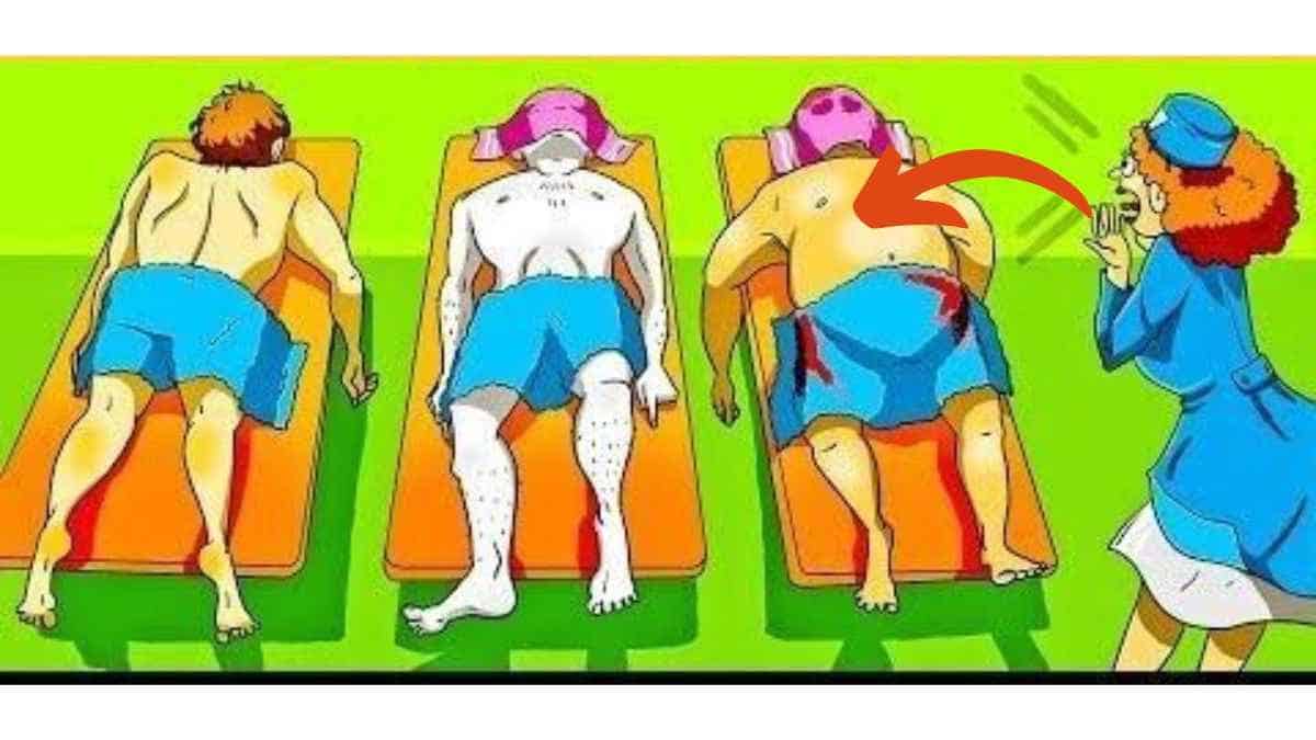 إجابة الوهم البصري تظهر الرجل الميت المغطى بقطعة قماش عليها بقع دم