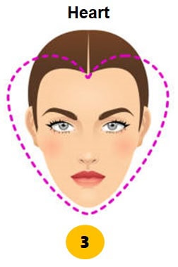 الوجه على شكل قلب