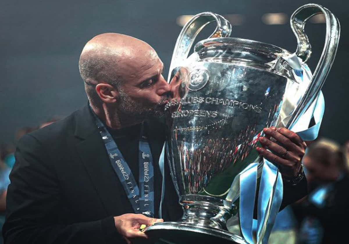 غوارديولا يُوجه رسالة ساخرة إلى ريال مدريد بعد تتويجه بدوري أبطال أوروبا (فيديو) رسالة غوارديولا الساخرة إلى ريال مدريد