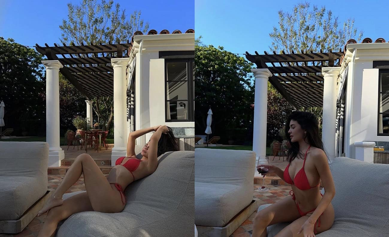 كايلي جينر بـ"بيكيني" أحمر