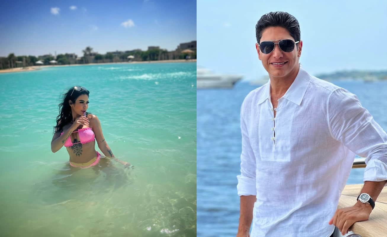 صورة أحمد أبو هشيمة مع فتاة ترتدي حمالة صدر تثير الجدل .. ماذا بينهما!؟ أحمد أبو هشيمة ومدربة لياقة