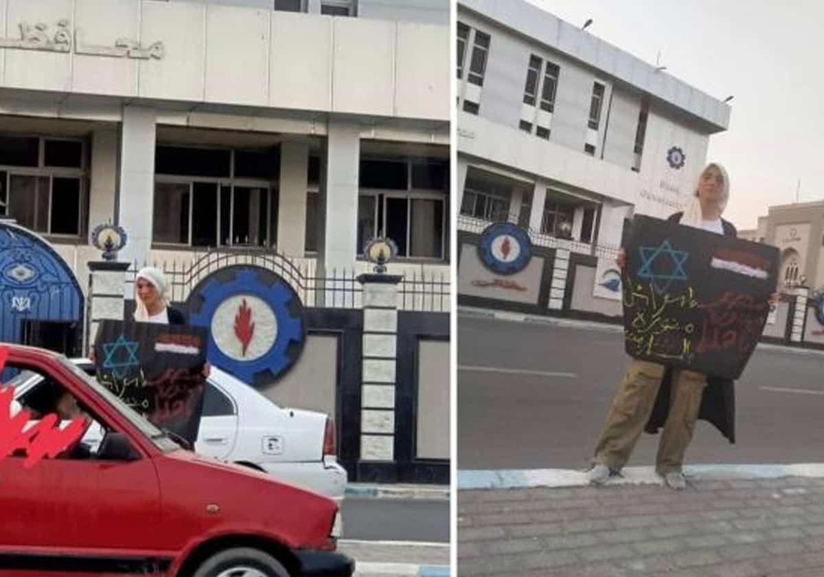 رفعت لافتة “إسرائيل منورة بغازنا”.. مصير مجهول لامرأة تحدّت قهر السيسي رفعت لافتة "إسرائيل منورة بغازنا".. مصير مجهول لامرأة تحدّت قهر السيسي