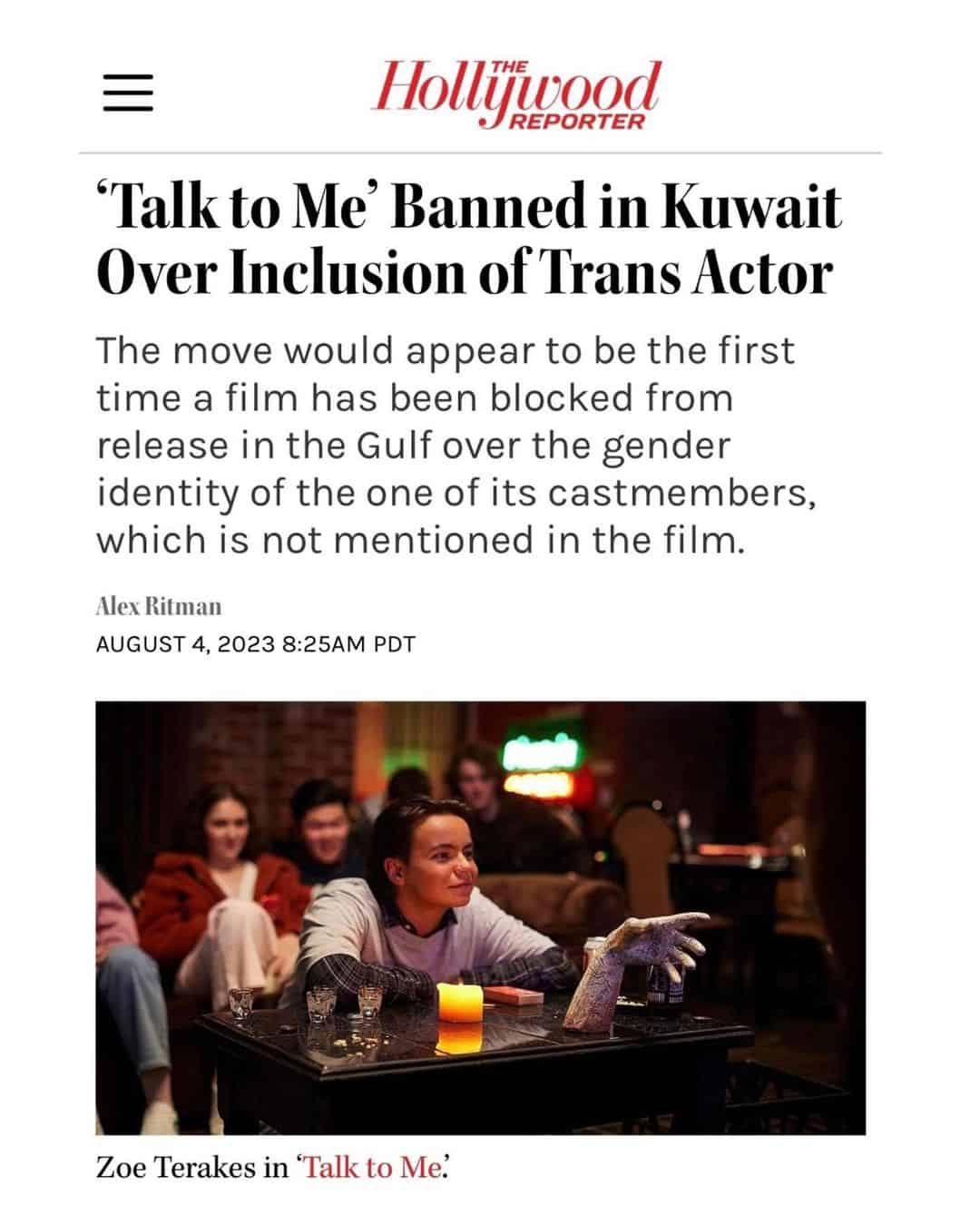 الممثل الأسترالي ينتقد قرار الكويت