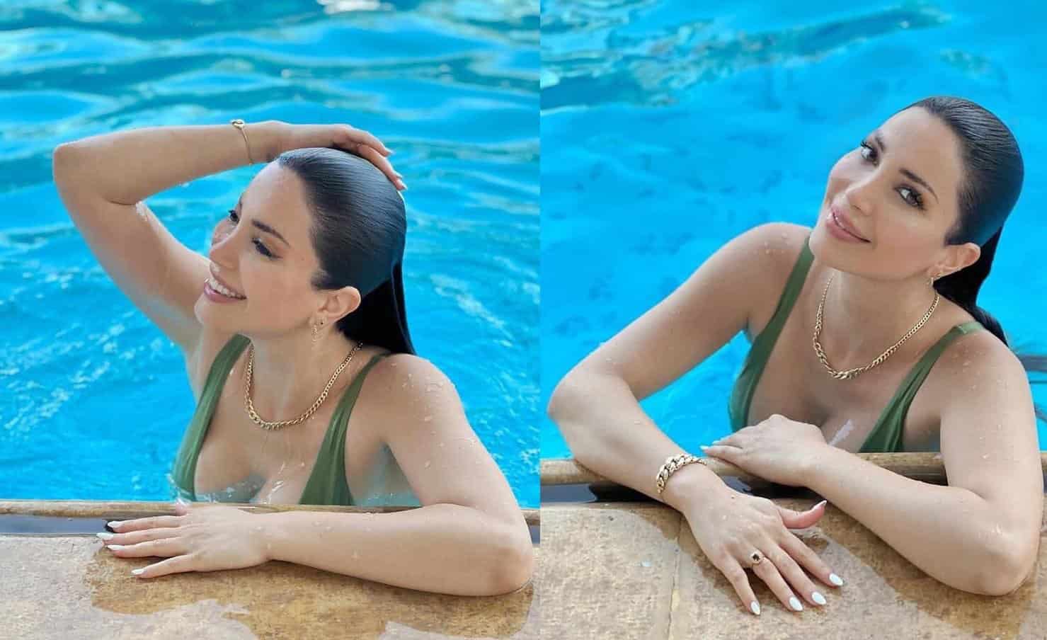 نسرين طافش تثير الجدل مجددًا بصورها في المسبح بعد الطلاق وتعليقات الجمهور تشتعل نسرين طافش في المسبح