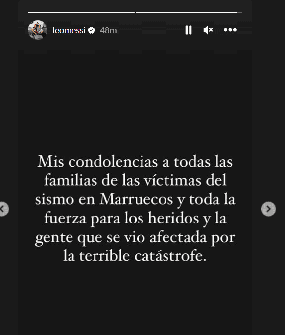 ميسي يتضامن مع أسر وضحايا زلزال المغرب