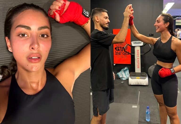 نور الغندور تمارس الملاكمة بملابس مكشوفة ومثيرة (فيديو) نور الغندور تمارس الملاكمة بملابس مكشوفة ومثيرة (فيديو)