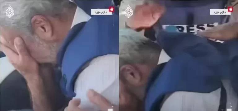 لحظة انهيار محمد الفرا بعد تلقيه نبأ استشهاد عائلته