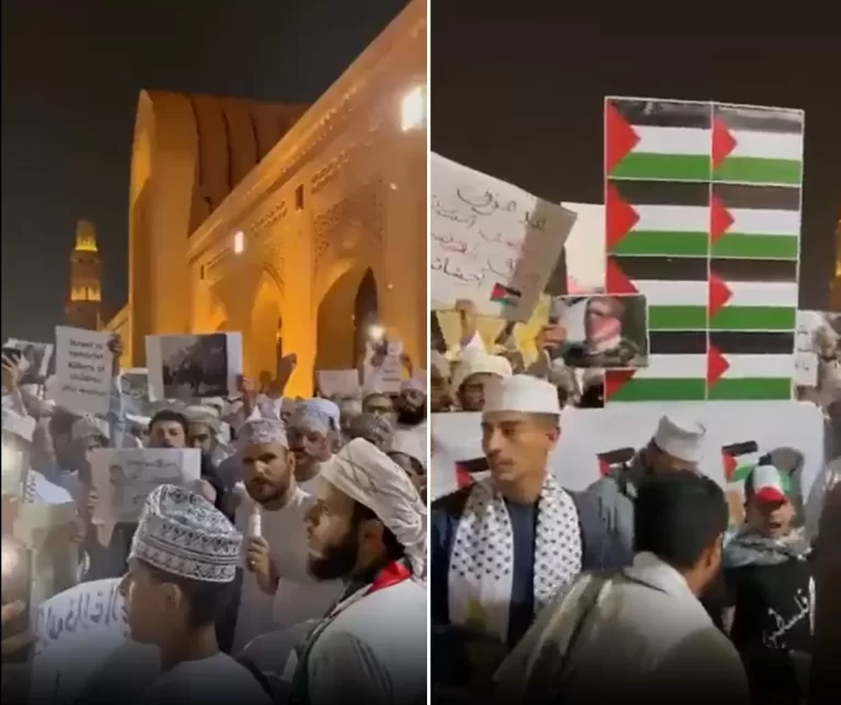 “يسقط صهاينة الخليج” الهتاف الرئيسي من تظاهرة في سلطنة عمان دعما لغزة (فيديو) تظاهرات عمان