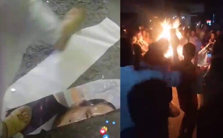 حرق صور السيسي في مرسى مطروح