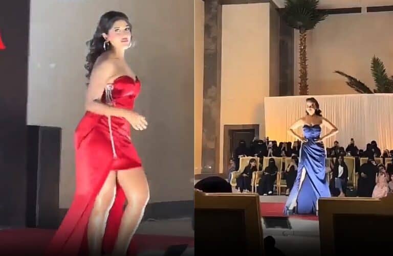 فتيات شبه عاريات في عرض أزياء بمدينة سكاكا