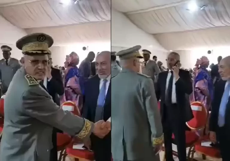 وزير الدفاع الموريتاني يرفض مصافحة قائد الأركان بحضور الرئيس.. ما السبب؟! (شاهد)