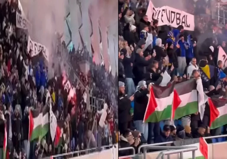 جماهير منتخب البوسنة والهرسك تتضامن مع فلسطين برفع علم بلادها في تصفيات يورو 2024 (فيديو) جماهير البوسنة والهرسك