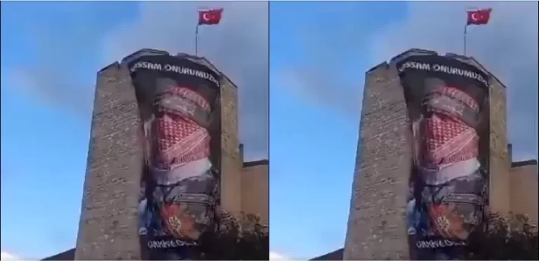 صورة أبو عبيدة تزين سور إسطنبول