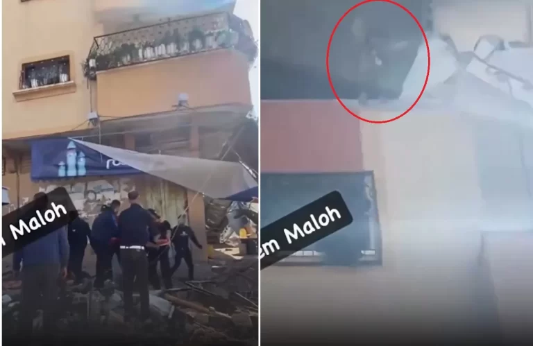 طفل فلسطيني يقفز من الطابق الثالث بعد قصف الاحتلال لمنزله
