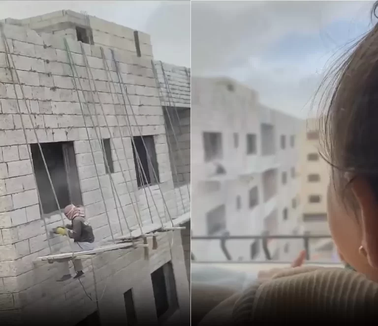 ردة فعل طفلة شاهدت عامل بناء ملثم فاعتقدت أنه أبو عبيدة (فيديو) تأثير أبو عبيدة على الأطفال