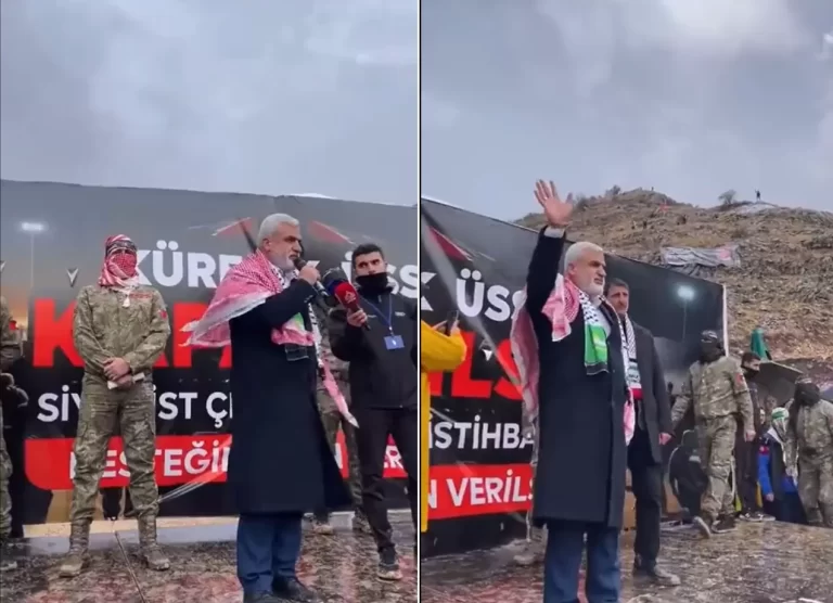 تظنه أحد فروع القسام في تركيا.. حزب تركي يصيب المعارضة بالجنون (فيديو) فعالية حزب هدى بار التركي تضامنا مع غزة