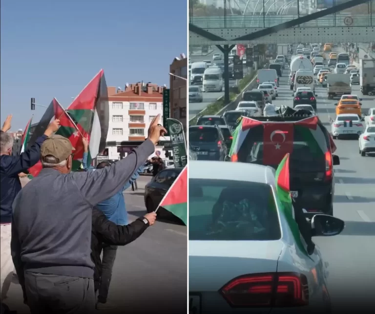 آلاف الأتراك يتوجهون نحو قاعدة إنجرليك الأمريكية تضامناً مع غزة (فيديو) هيئة الإغاثة الإنسانية تنضم مسيرة نحو قاعدة إنجرليك الأمريكية دعما لغزة