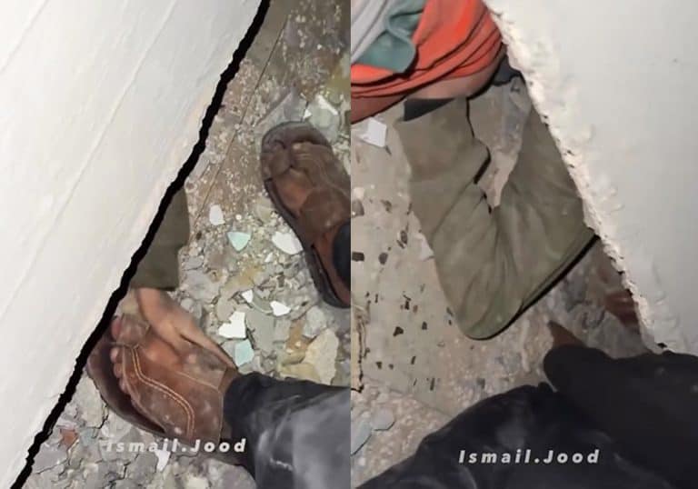 أم فلسطينية تحت الركام بغزة