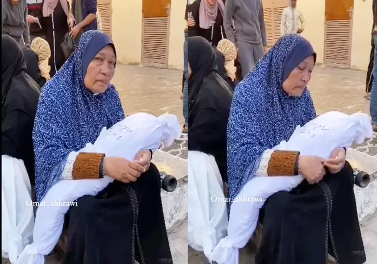 جدة فلسطينية وحفيدها الشهيد في غزة