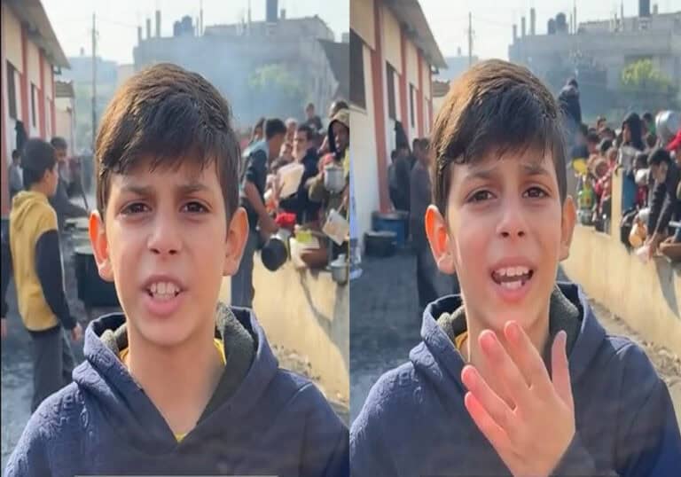 طفل فلسطيني يروي حكاية الجوع في غزة