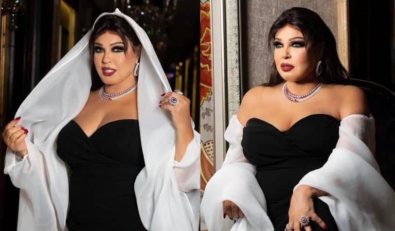 اختارت فيفي عبده إطلالة كلاسيكية جريئة لوداع 2023